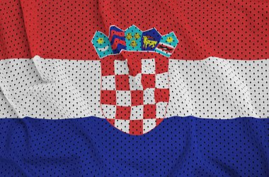 Hırvatistan bayrağı bazı kıvrımlar ile polyester naylon spor giyim örgü kumaş baskılı