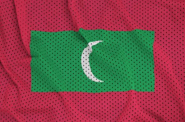 Bir polyester naylon spor giyim kafes fabri baskılı Maldivler bayrağı