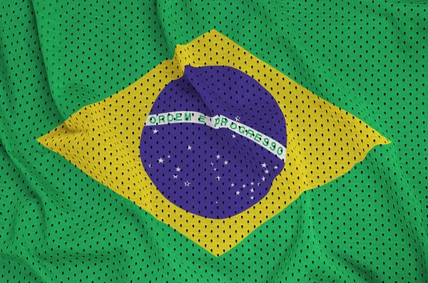 Прапор Бразилії, надруковані на поліефірної Нейлонова спортивний одяг сітка тканина — стокове фото