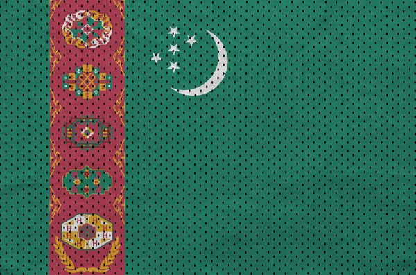 トルクメニスタンの旗印刷ポリエステル ナイロン スポーツ メッシュ f — ストック写真