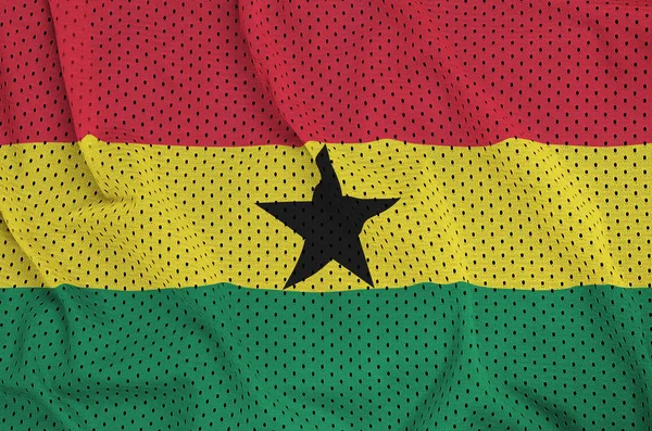 Ghanafahne auf Polyester-Nylon-Sportbekleidung-Mesh-Gewebe gedruckt — Stockfoto