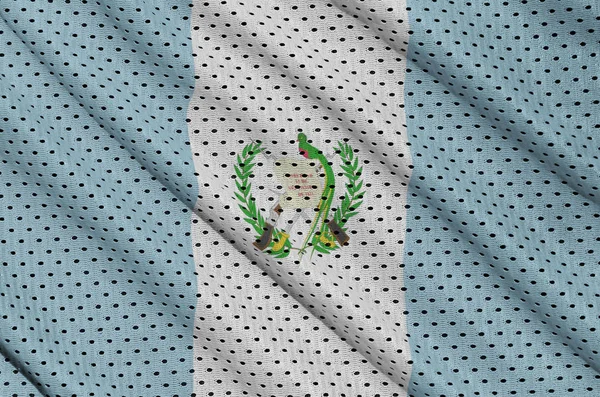 Guatemala Flag Printed Polyester Nylon Sportswear Mesh Fabric Some Folds — Stock Photo