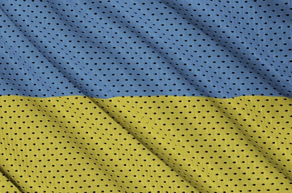 Drapeau Ukraine Imprimé Sur Tissu Maille Vêtements Sport Nylon Polyester — Photo