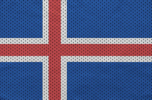 Bandera de Islandia impresa en un tejido de malla de nylon deportivo de poliéster — Foto de Stock