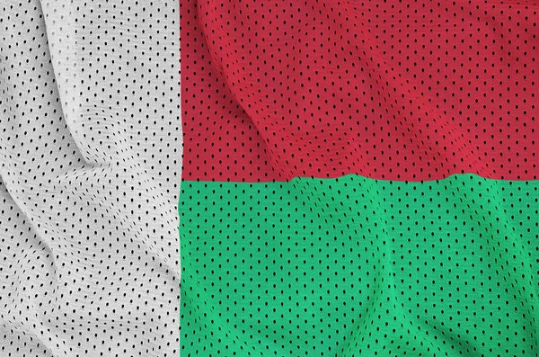 Bandiera Madagascar stampata su una maglia di nylon poliestere sportivo fab — Foto Stock