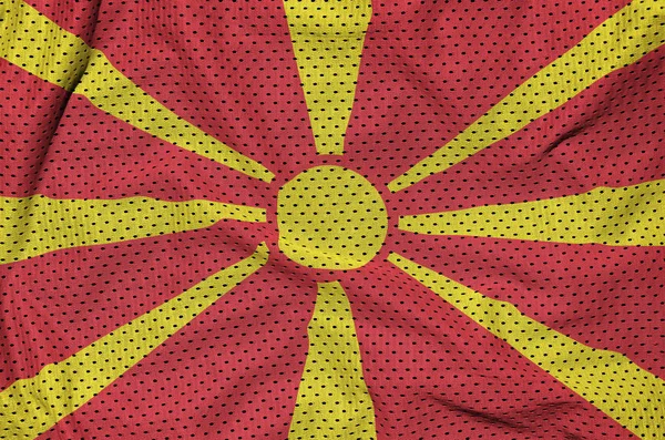 Macedonia bandiera stampata su una maglia di nylon poliestere abbigliamento sportivo fabr — Foto Stock