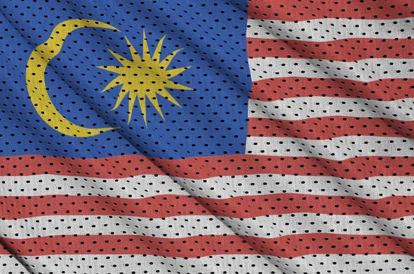 Bandeira da Malásia impressa em um poliéster nylon sportswear mesh fabri — Fotografia de Stock