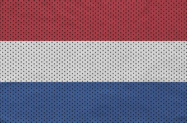 Bandeira dos Países Baixos impressa em uma malha de poliéster nylon sportswear fa — Fotografia de Stock