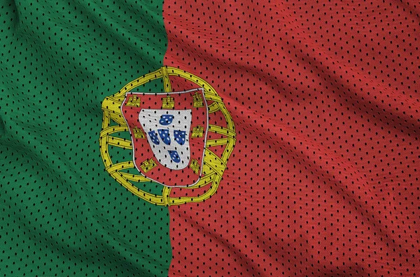Portekiz bayrağı polyester naylon spor giyim kafes fabri baskılı — Stok fotoğraf