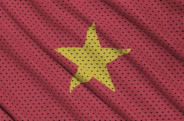 Bendera Vietnam Dicetak Pada Kain Jala Pakaian Olahraga Poliester Nilon — Stok Foto