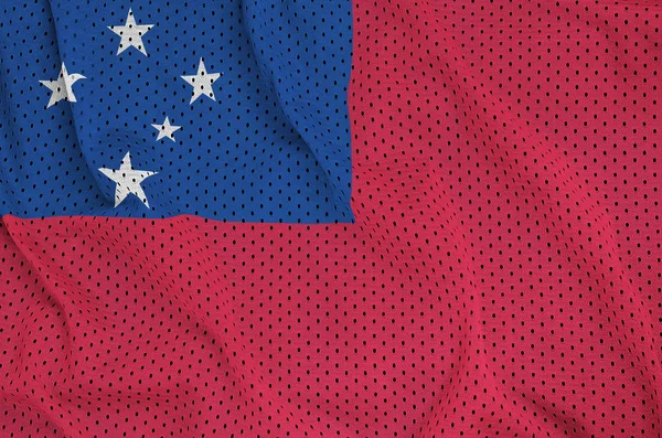 Bandera de Samoa impresa en un tejido de malla de nylon deportivo de poliéster w — Foto de Stock