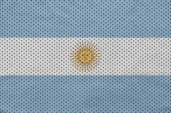 Argentina flagga tryckt på en polyester nylon sportkläder mesh fabr — Stockfoto