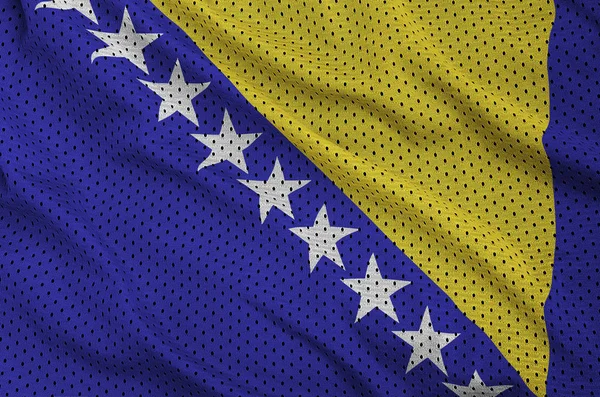 Bandera de Bosnia y Herzegovina impresa en un deportivo de nylon de poliéster — Foto de Stock