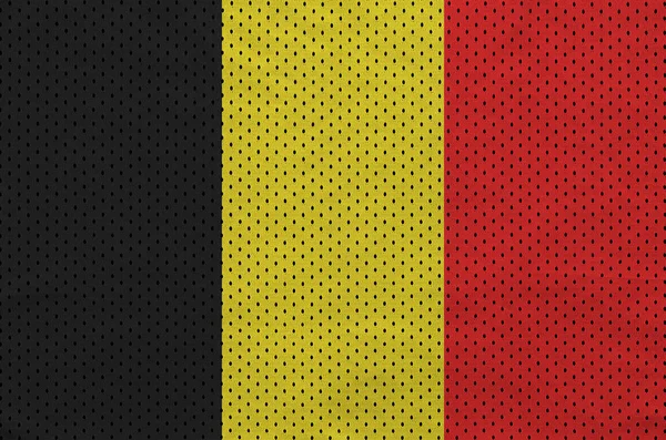 Belgien Flagga Tryckt Polyester Nylon Sportkläder Mesh Tyg Med Några — Stockfoto