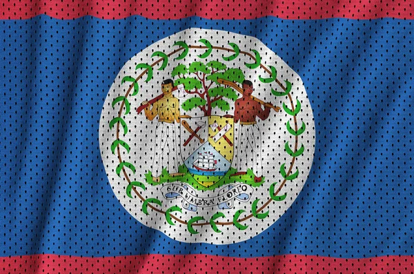 Belize-Flagge auf Polyester-Nylon-Mesh-Gewebe gedruckt — Stockfoto