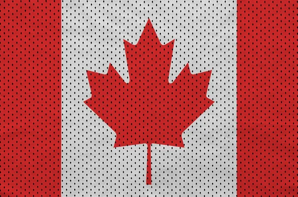 加拿大国旗印在聚酯尼龙运动运动服网布上 — 图库照片
