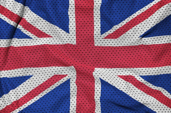 Great britain flag printed on a polyester nylon sportswear mesh — Stock Photo, Image