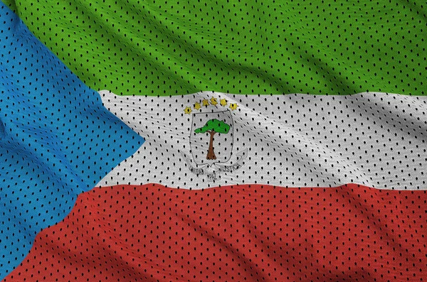 在聚酯尼龙运动衫上印制的赤道几内亚国旗 — 图库照片