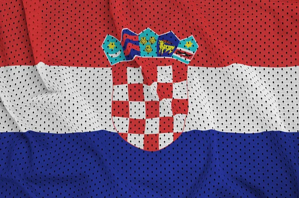 Bandeira Croácia Impressa Tecido Malha Nylon Poliéster Sportswear Com Algumas — Fotografia de Stock
