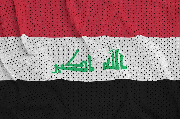 Bandeira do Iraque impressa em um tecido de malha de nylon poliéster sportswear wi — Fotografia de Stock