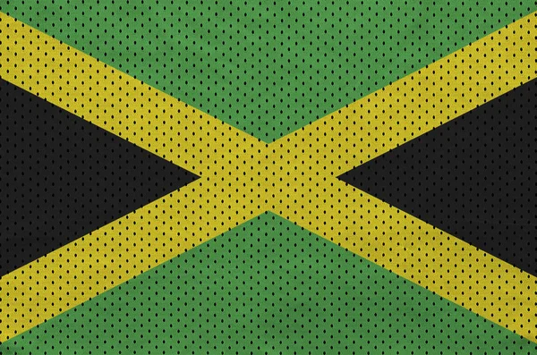 ポリエステル ナイロン スポーツ メッシュ生地に印刷されたジャマイカ旗 — ストック写真