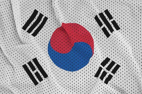 한국 국기는 폴 리 에스테 나일론 스포츠 메쉬 fa에 인쇄 — 스톡 사진