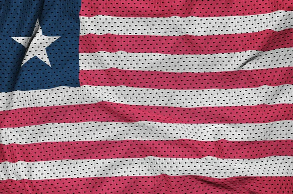 Bandiera Liberia Stampata Tessuto Rete Nylon Poliestere Sportivo Con Alcune — Foto Stock