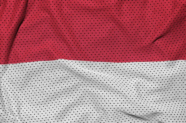 Monaco flag printed on a polyester nylon sportswear mesh fabric — Stock Photo, Image