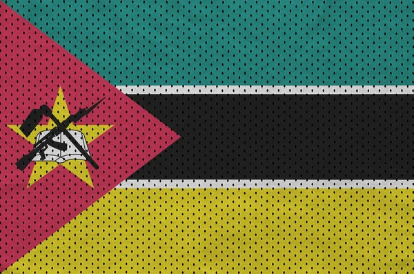 Bandera de Mozambique impresa en una malla de poliéster de nylon deportivo fab — Foto de Stock