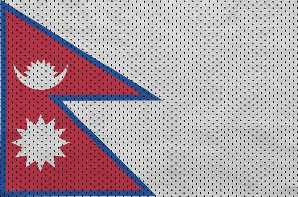 Bandera de Nepal impresa en un tejido de malla de nylon deportivo de poliéster w —  Fotos de Stock