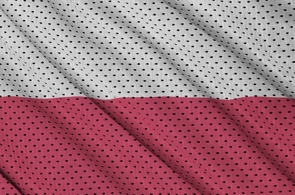 Polonia bandiera stampata su un tessuto in rete di nylon poliestere sportswear — Foto Stock