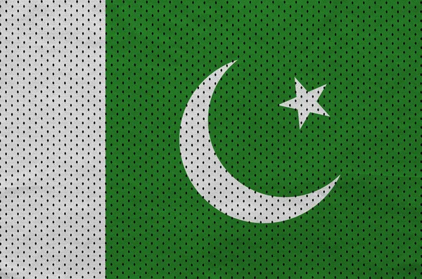 Pakistan flag printed on a polyester nylon sportswear mesh fabri — Stock Photo, Image