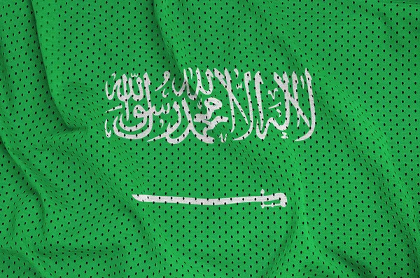 Bandiera Arabia Saudita Stampata Tessuto Rete Nylon Poliestere Sportivo Con — Foto Stock