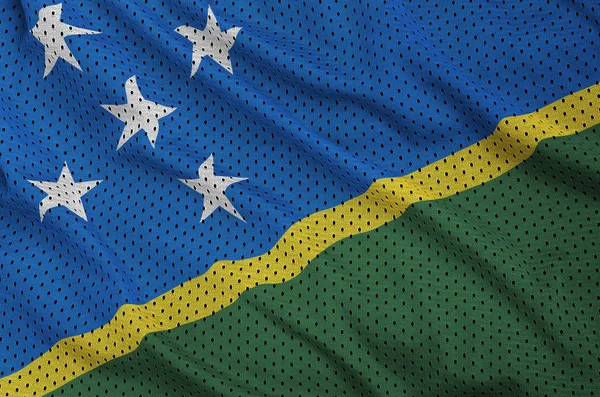 Solomon Islands Flagge auf Polyester-Nylon-Sportbekleidung gedruckt — Stockfoto