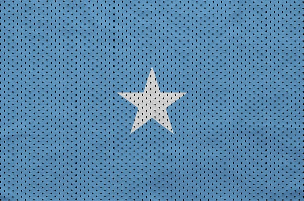 索马里国旗印在聚酯尼龙运动运动服网布上 — 图库照片