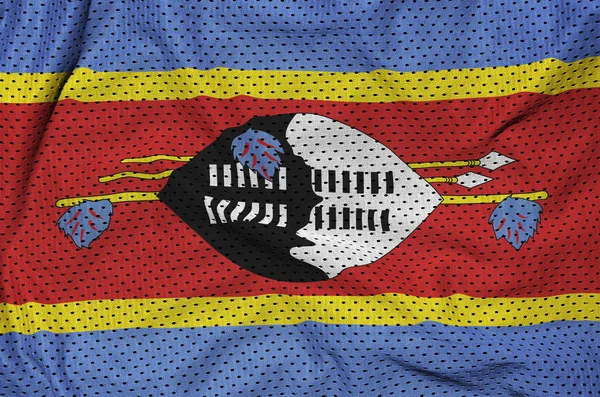 Vlag van Swaziland afgedrukt op een polyester nylon sportkleding mesh fabr — Stockfoto