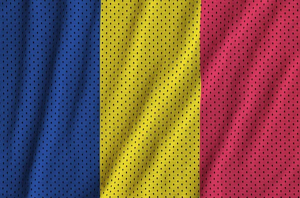 Bandiera Chad Stampata Tessuto Rete Nylon Poliestere Sportivo Con Alcune — Foto Stock