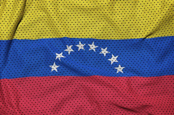 Venezuela flag printed on a polyester nylon sportswear mesh fabr — Stock Photo, Image