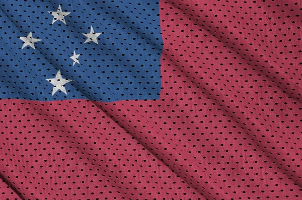 Bandera de Samoa impresa en un tejido de malla de nylon deportivo de poliéster w — Foto de Stock