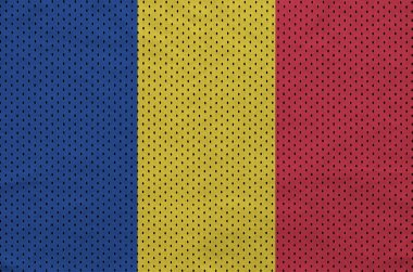 Romanya bayrağı bir polyester naylon spor giyim örgü kumaş baskılı