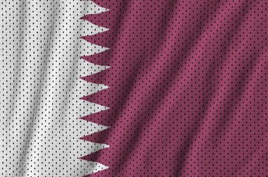 Katar bayrak bir polyester naylon spor giyim örgü kumaş w baskılı
