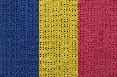 Çad bayrağı bir polyester naylon spor giyim örgü kumaş baskılı wi