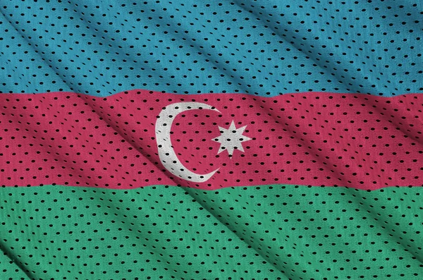 Azerbaijan flag printed on a polyester nylon sportswear mesh fab — Stock Photo, Image