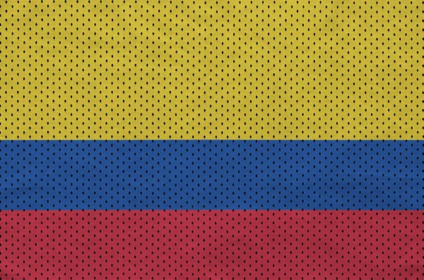 Vlag van Colombia afgedrukt op een polyester nylon sportkleding mesh fabri — Stockfoto