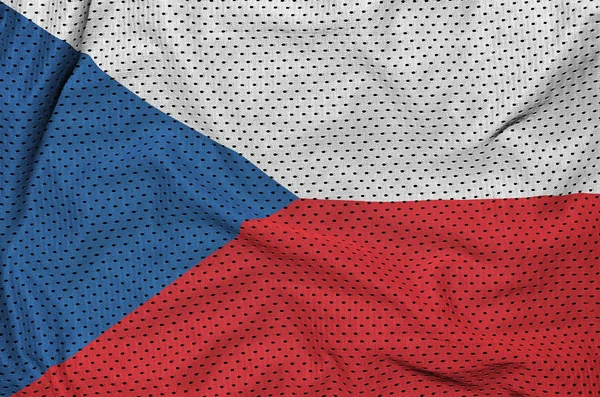 Прапор Чехії надруковані на поліефірної Нейлонова сітка спортивний одяг — стокове фото