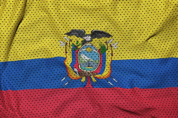 Σημαία Του Ισημερινού Εκτυπώνονται Ένα Ύφασμα Πολυεστέρα Νάιλον Sportswear Ματιών — Φωτογραφία Αρχείου