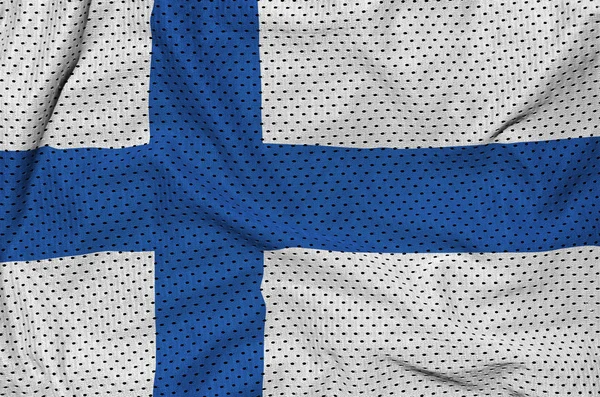 Bandera de Finlandia impresa en un tejido de malla de nylon deportivo de poliéster — Foto de Stock