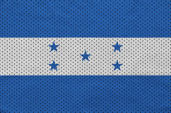 Honduras Flagge Auf Polyester Nylon Mesh Gewebe Mit Einigen Falten — Stockfoto