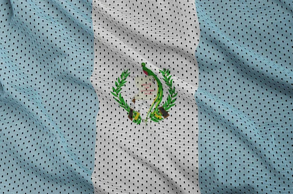 Guatemala Flag Printed Polyester Nylon Sportswear Mesh Fabric Some Folds — Stock Photo
