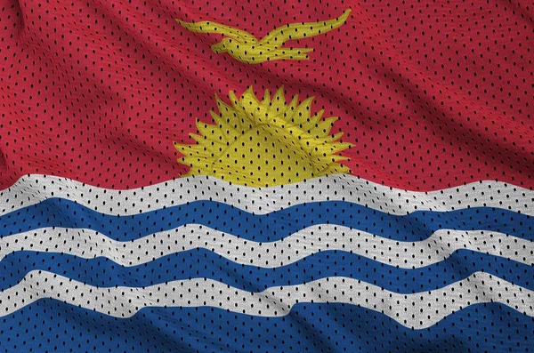 Bandera Kiribati impresa en una malla de nylon de poliéster para ropa deportiva fabri —  Fotos de Stock